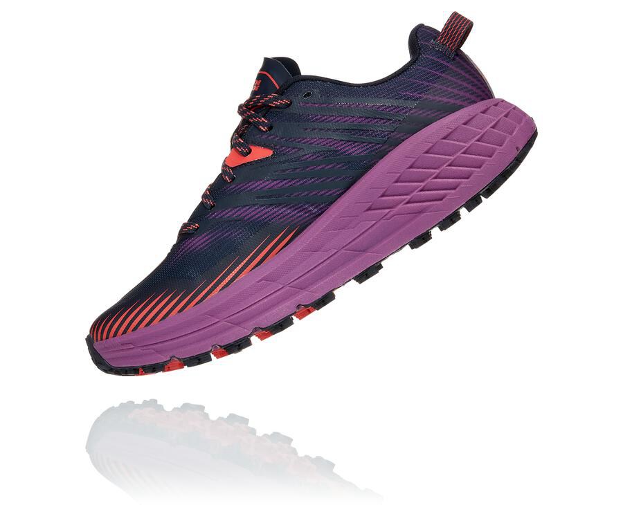 Tenis Hoka One One Trail Mujer Azul Marino - Speedgoat 4 - FLOS20671